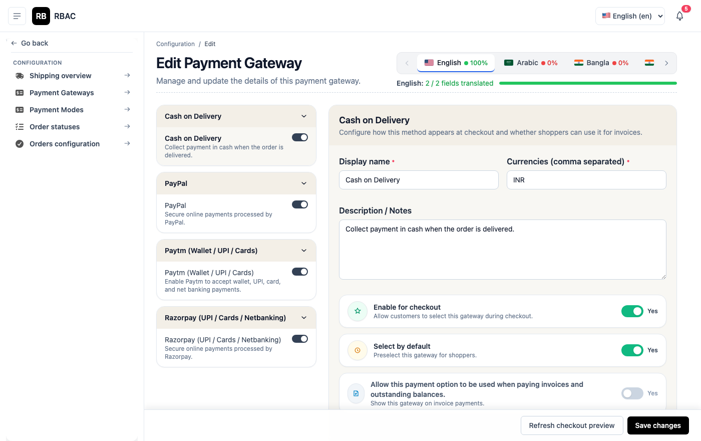 Payments Gateway List