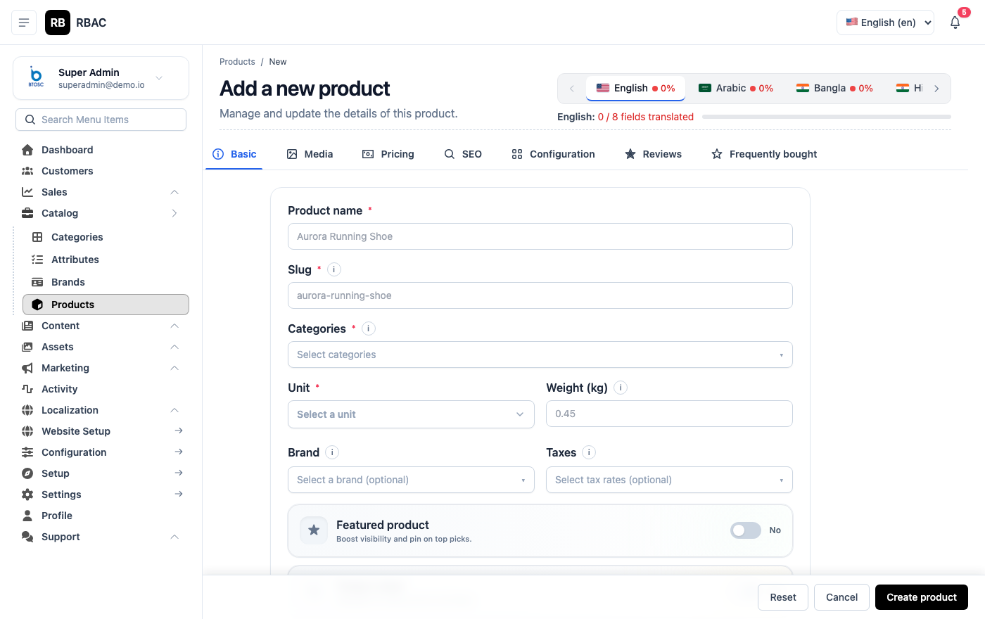 Add Product Form