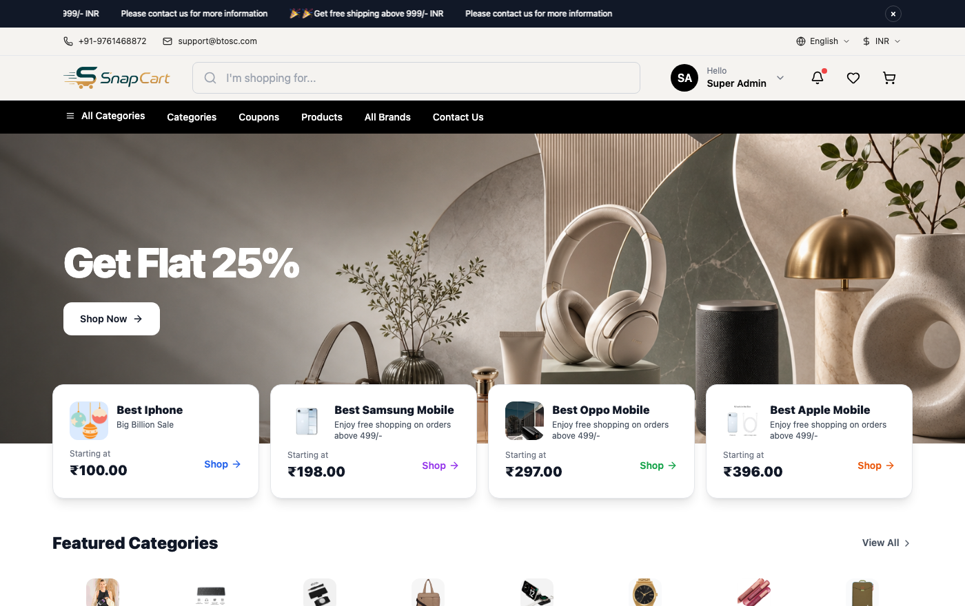 Storefront Homepage
