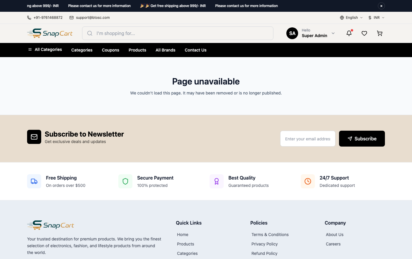 Customer Registration Page